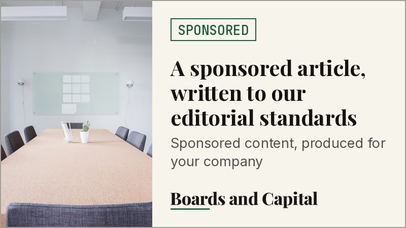 Sponsored Article example, labelled Sponsored in the kicker and on the page