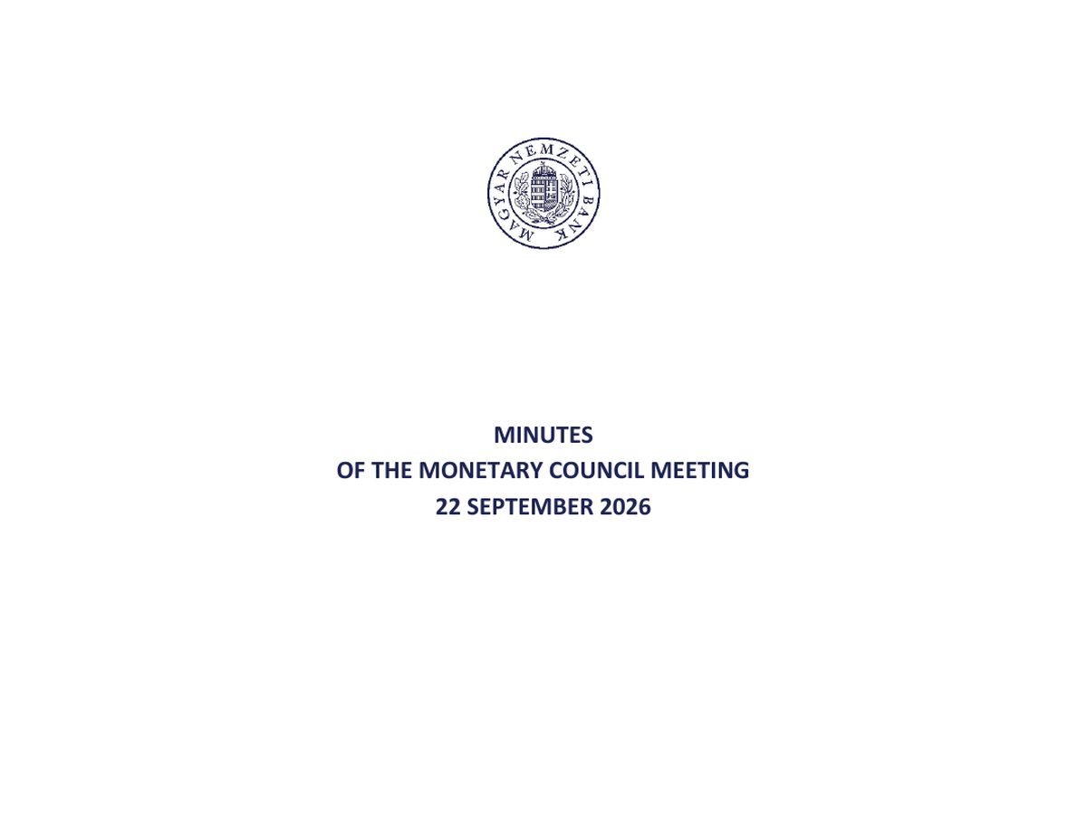 The top of the first page of Minutes of the Monetary Council meeting of 22 September 2026