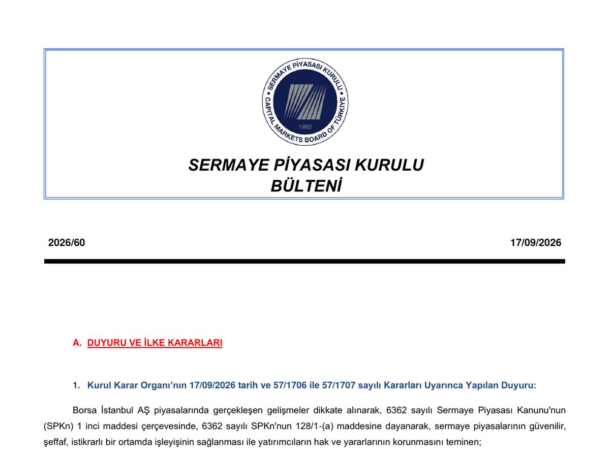 The top of the first page of SPK Bulletin 2026/60 (17 September 2026)